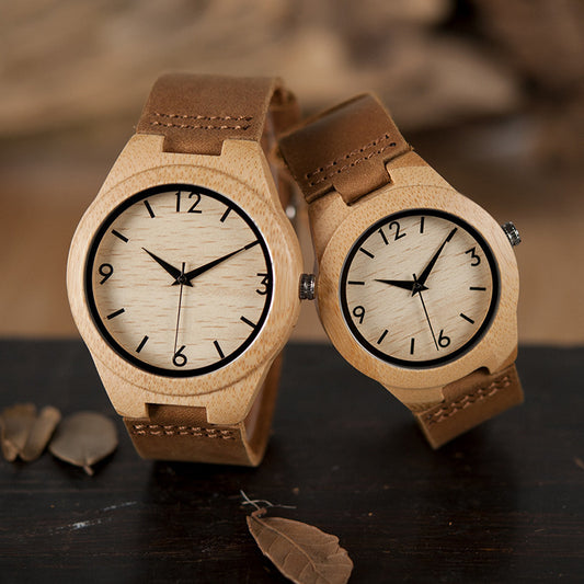 Wooden Watch Couple Bamboo